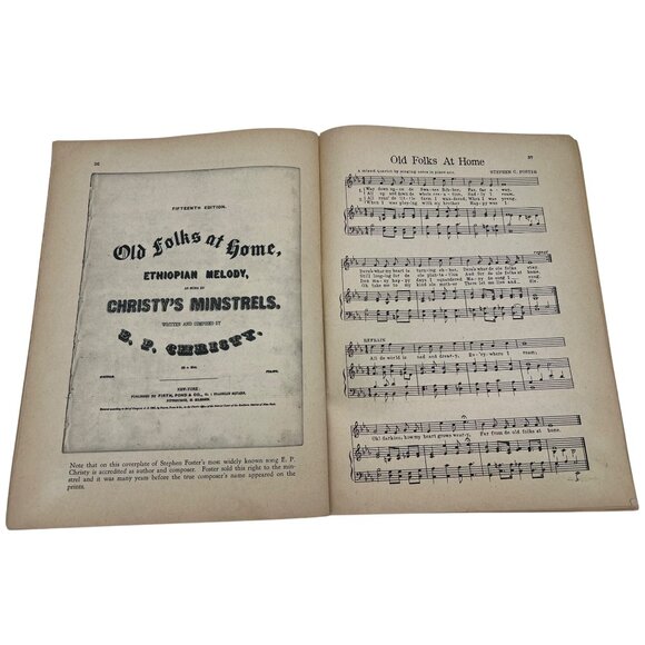 Treasure Chest Of Stephen Foster Songs 1940 Songbook Piano Voice Illustrated - Picture 7 of 8